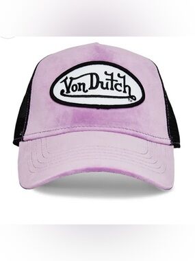 VON DUTCH PLUM DUST VELVET TRUCKER HAT. New with tags.